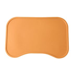 Dog Food Mat for Floors Waterproof, Thicker Non-Slip, Bowl (Color: Orange)