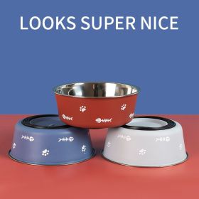 Dog Bowl for Food and Water, Stainless Steel Heavy Duty with Rubber Bottom (Color: Blue, size: S)