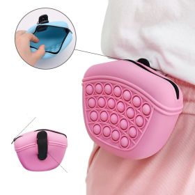 Bag Silicone Feed Dogs Treat Pouch Training Bag Bundle Pocket Waist Pack (Color: Pink)