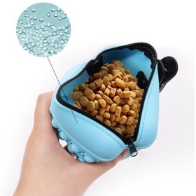 Bag Silicone Feed Dogs Treat Pouch Training Bag Bundle Pocket Waist Pack (Color: Blue)