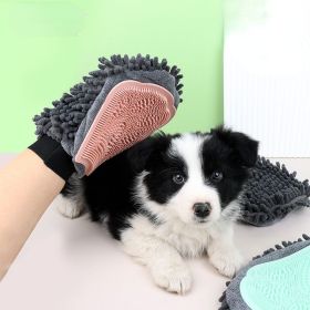 Bathing Brush 2-in-1 Grooming Glove Elegant Dog Grooming Tool (Color: Pink)