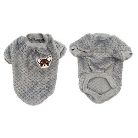 Dog Clothes Flannel Dog Winter Clothe Puppy (Color: Gray)