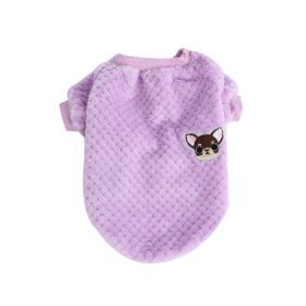 Dog Clothes Flannel Dog Winter Clothe Puppy (Color: Purple)