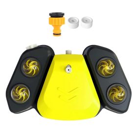 Dog Water Fountain Outdoor Step-on Activated Sprinkler for Drinking Shower Fun (Color: Yellow)
