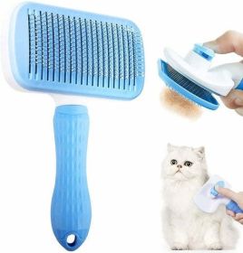Dog Hair Remover Comb Dog Hair Grooming and Care Brush for Long (Color: Pink)