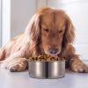 Stainless Steel Dog Bowl, Detachable Pet Cage Food Water Bowl with Clamp Holder
