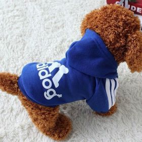 Two-Legged Cotton Warm Dog Hoodie (Color: Blue, size: 2XL)