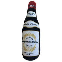 Wine Bottle Squeaky Dog Plush Toy (size: large)