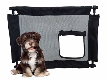 Porta-Gate Travel Collapsible and Adjustable Folding Cat Dog Gate (Color: Black)