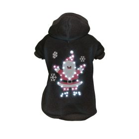 Lighting Juggling Santa Hooded Sweater Pet Costume (size: Small - (FBP3BKSM))