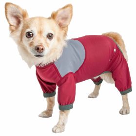 Dog Track Suit 'Tail Runner' Lightweight 4-Way-Stretch Breathable (Color: Red, size: small)
