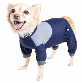 Dog Track Suit 'Tail Runner' Lightweight 4-Way-Stretch Breathable (Color: Blue, size: small)