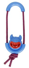 Sling-Away Treat Dispensing Launcher with Natural Jute, Toy (Color: Blue)