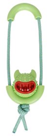 Sling-Away Treat Dispensing Launcher with Natural Jute, Toy (Color: Green)