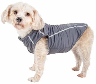 'Racerbark' 4-Way Stretch Performance Active Dog Tank Top T-Shirt (Color: Grey, size: X-Large)