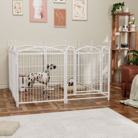 Dog Playpen Indoor 32 inch 8 Panels Metal Fence Outdoor Exercise (Color: as Pic)