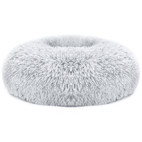 Dog Bed Soft Warm Fleece Puppy Cat Bed Dog Cozy Nest Sofa Bed Cushion L Size (Color: Gray, size: L)
