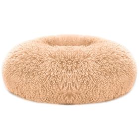 Dog Bed Soft Warm Fleece Puppy Cat Bed Dog Cozy Nest Sofa Bed Cushion L Size (Color: Brown, size: L)