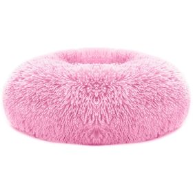 Dog Bed Soft Warm Fleece Puppy Cat Bed Dog Cozy Nest Sofa Bed Cushion L Size (Color: Pink, size: L)