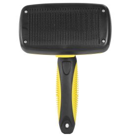 Pet Hair Grooming Remover Self-Cleaning (Color: Yellow)