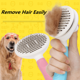 Pets Comb Beauty Styling Cleaning Automatic Hair Removal Comb (Color: Blue)