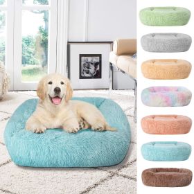Soft Plush Orthopedic Pet Bed Slepping Mat Cushion (Color: Blue, size: XS ( 17 x 14 x 8 in ))