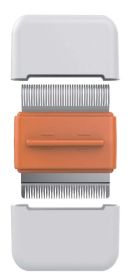 2-in-1 Underake and Stainless Steel Travel Grooming Pet Comb (Color: Orange)