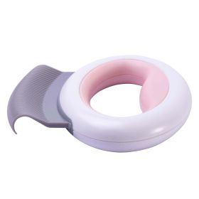 Handheld Travel Flexible Grooming Pet Rake Comb (Color: Pink)