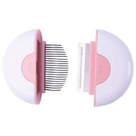 2-in-1 Travel Connecting Grooming Pet Comb and Deshedder (Color: Pink, size: small)