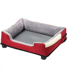 Electronic Heating and Cooling Smart Pet Bed (Color: Burgundy Red, size: medium)