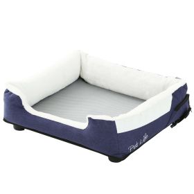 Electronic Heating and Cooling Smart Pet Bed (Color: Navy, size: large)