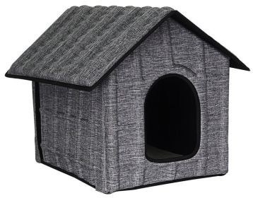 Collapsi-Pad' Folding Lightweight Travel Pet House with inner Mat (Color: Grey)