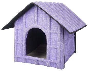 Collapsi-Pad' Folding Lightweight Travel Pet House with inner Mat (Color: Purple)