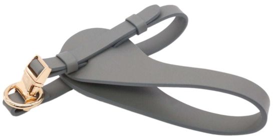 Boutique Series Adjustable Designer Leather Dog Harness (Color: Grey, size: small)