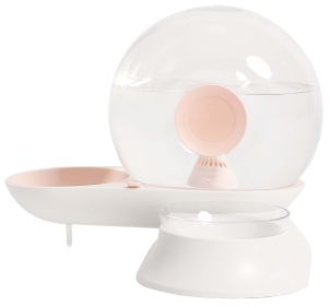 Snail Shaped 2-in-1 Automated Gravity Pet Filtered Water Dispenser and Food Bowl (Color: Pink)
