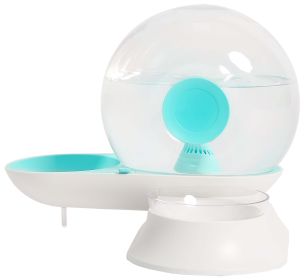 Snail Shaped 2-in-1 Automated Gravity Pet Filtered Water Dispenser and Food Bowl (Color: Blue)