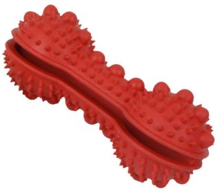 Treat Dispensing and Dental Cleaning Durable Dog Toy (Color: Red)
