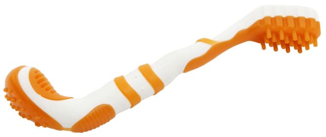 TPR Durable Toothbrush and Dog Toy (Color: Orange)