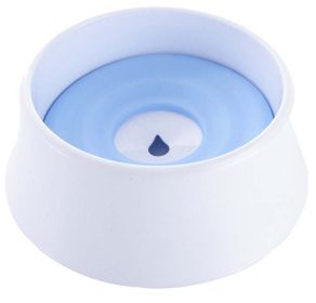 Anti-Spill Floating Water and Food Bowl (Color: Blue)