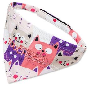 Fashion Designer Printed Velcro Dog Bandana (Color: Pink / Purple, size: large)