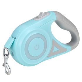 16FT Retractable Dog Leash Extendable with Flashlight 2 Rolls of Waste Bags Dispenser (Color: Green)