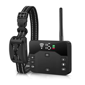 Wireless Electric Dog Fence Waterproof Pet Shock (Color: Black, Type: Fence with 1 collar)