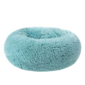Small Large Dog Calming Bed Cozy Warm Plush Sleeping (Color: Dark Green, size: 31in)