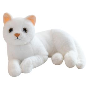 Plush Doll Stuffed Pure Colors Grey White Yellow Kitten Toy (Color: White)