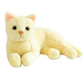 Plush Doll Stuffed Pure Colors Grey White Yellow Kitten Toy (Color: Yellow)