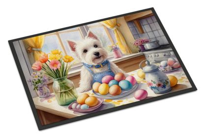NEW Decorating Easter Westie Doormat Front Door Mat Indoor Outdoor Rugs for Entryway, Non Slip Washable Low Pile, 18H X 27W (default: default)