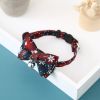 Christmas Bell collar 2pcs Snowflake Checker Bowknot