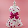 Summer Dog Dress; Pet Clothes with Bow Floral Pattern