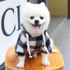 1pc Black Plaid Zip Pocket Pet Sweatshirt; Dog Clothes