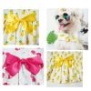 Summer Dog Dress; Pet Clothes with Bow Floral Pattern